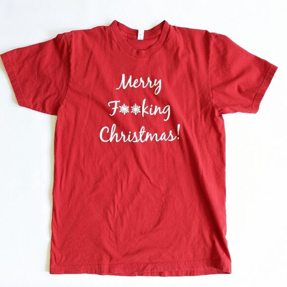 Christmas Funny Profanities Tee Shirt sz Large - Picture 1 of 3